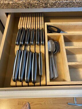 Bambusi Bamboo In-Drawer Knife Block Organizer